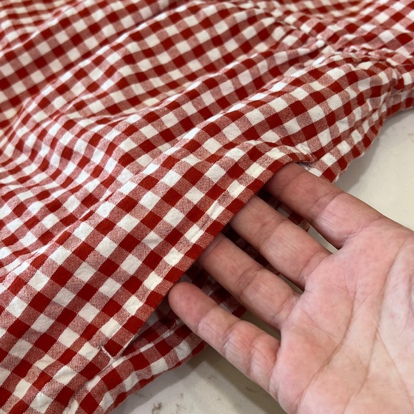 Crown & Ivy Red Gingham One Shoulder Cotton Dress Size 12 - Picture 5 of 13